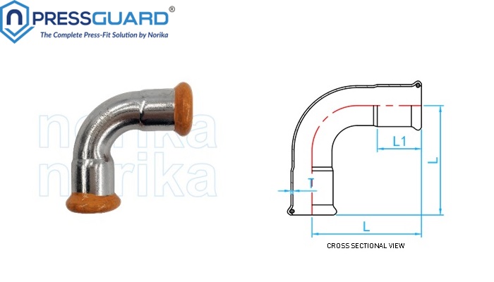 Stainless Steel 316L Press Fit 90 Deg Elbow